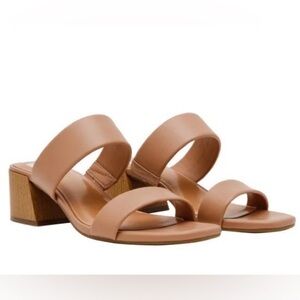 DOLCE VITA Cafe Brown SHARONA Block Heel Slide Dress Sandals Sz 6.5